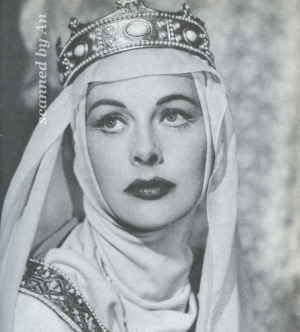 The 40 year old but still ravishing Hedy Lamarr, as queen Geneviève de Brabant
